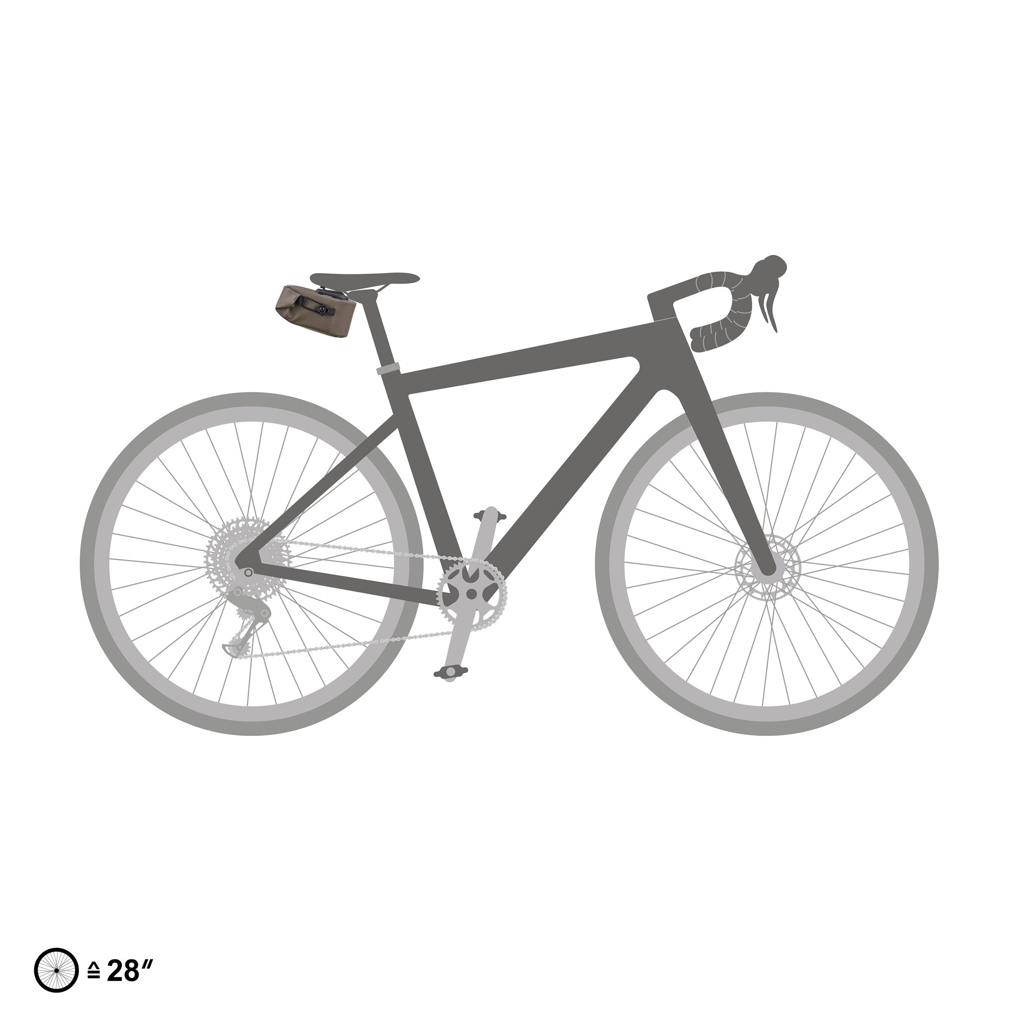 ORTLIEB Micro-Bag 0.5L in dark sand montiert unter dem Fahrradsattel